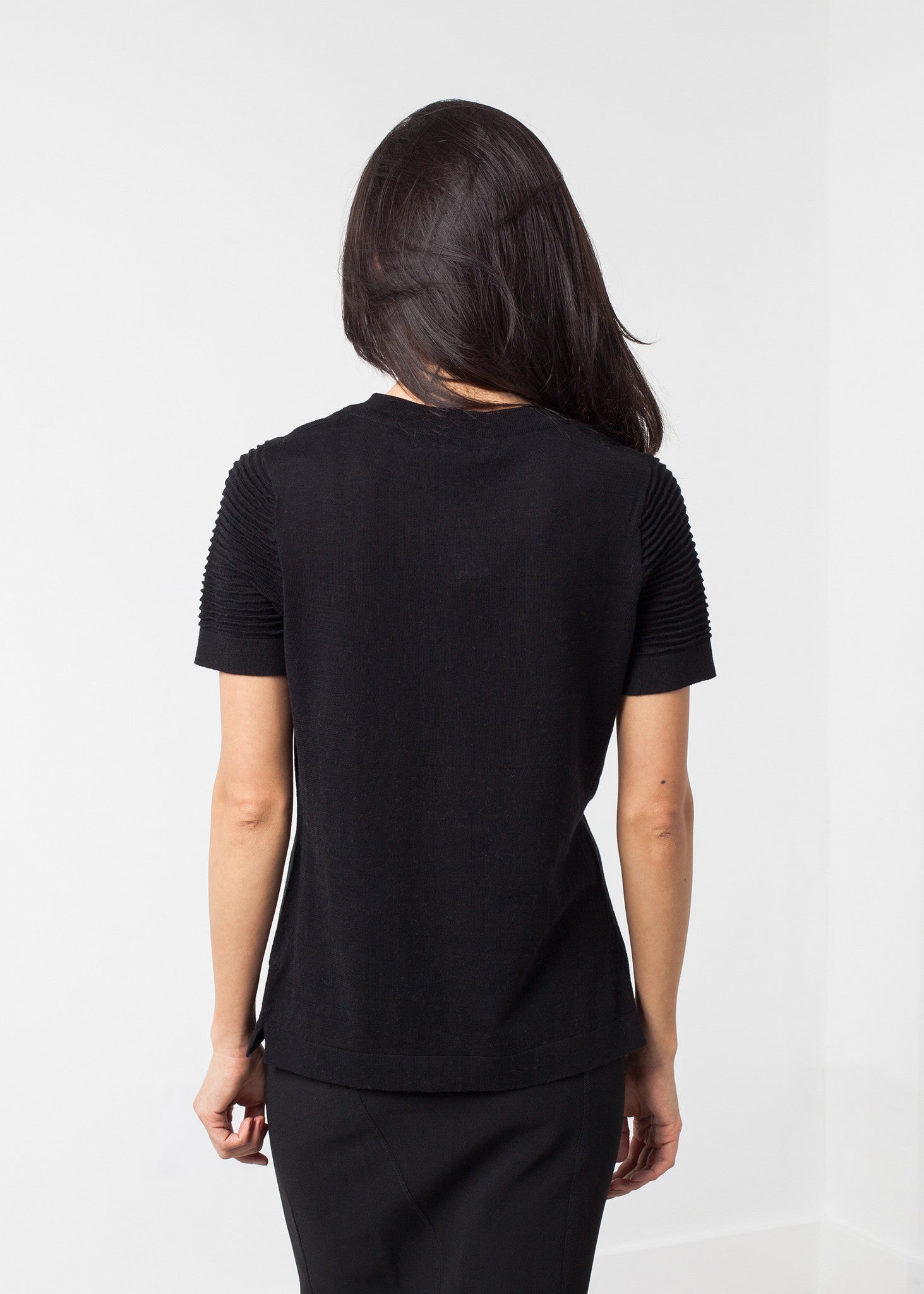 Ribbed Short Sleeve Knit